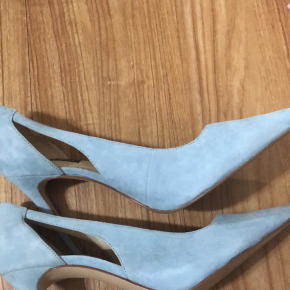 Nine West light blue suede‎ look cutout Favon pump heels size 12 brand new - Picture 9 of 14